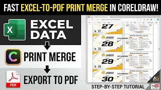 How to Print Merge Excel Data in CorelDRAW & Save as PDF #aggraphics #aggraphicscreative