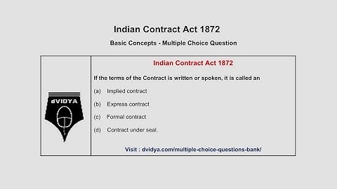 Indian Contract Act – Basic Concepts – Multiple Choice Questions