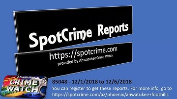 SpotCrime Reports 85048  12/1 to 12/6/2018
