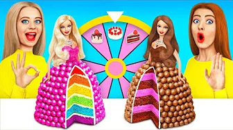 Tantangan Dekorasi Kue Coklat Kaya vs Miskin | Tantangan Coklat vs Makanan Asli oleh RATATA