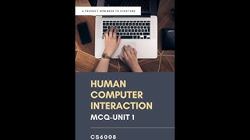 MCQ || Human Computer Interaction || Unit-1