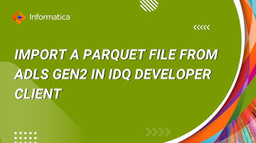 How to Import a Parquet File from ADLS Gen2 in IDQ Developer Client