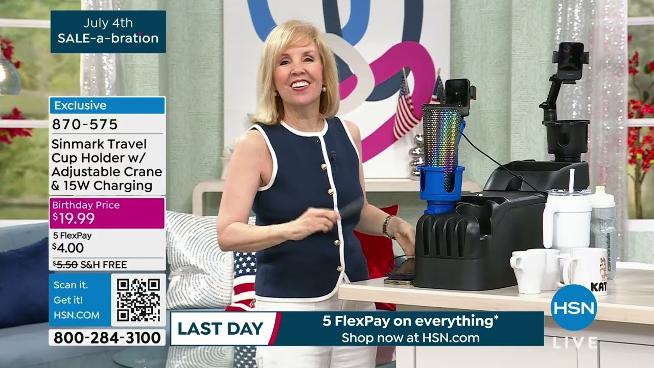 Sinmark Travel Cup Holder w/Adjustable Crane   15W Charg...