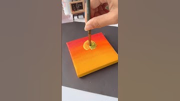 Easy Acrylic Sunset Painting #shorts #painting #art #youtubeshorts