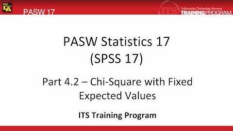 4.2 Chi Square with Fixed Expected Values: PASW (SPSS) Statistics v.17 video