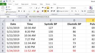 Utilizing Excel to Monitor Your Blood Pressure screenshot 2