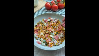 Crispy Mais Feta Salat! 🥗😋 #justspices #kochen #salatinspo #foodlover #summerrecipes