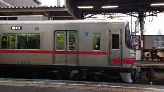ピカピカ編成!! 名鉄5000系 5001F (普通岩倉行き) 知立発車 (空転付き)