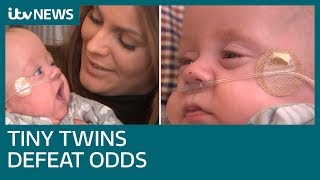 Twins boys born weighing less than a drink can are smallest ever to survive | ITV News