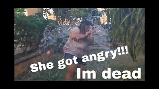 WATERBALLOON EXPLOSION PRANK ON WIFE | *SHE GOT ANGRY*