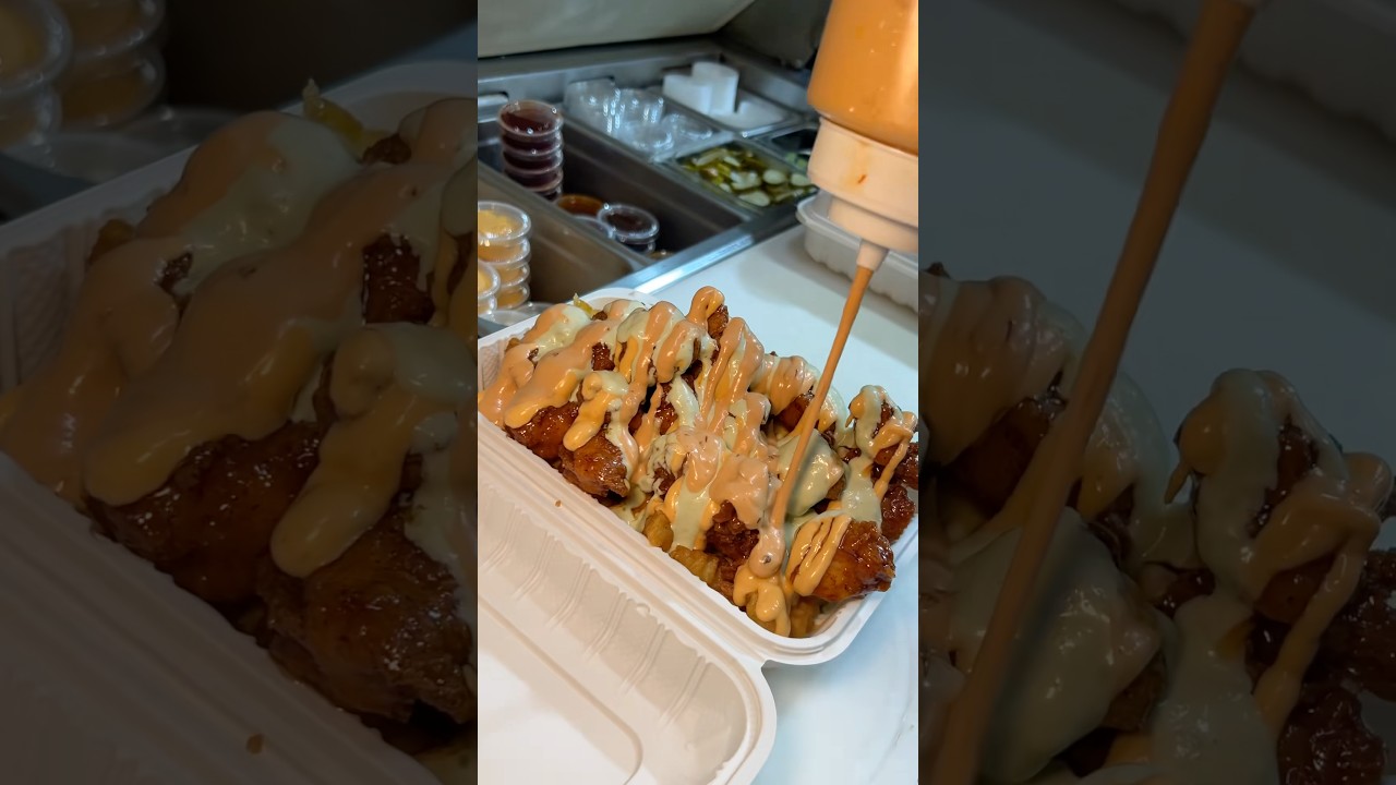 These SWEET CHILI CHICK N POP LOADED FRIES from 375 Chicken in NYC & NJ are a MUST! 🤤 #DEVOURPOWER