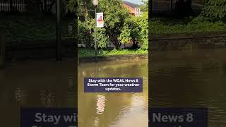 Floodwaters at Lititz Springs Park Tuesday morning