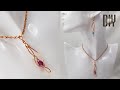 Twisted leaves | Earrings | Pendant | Crystal drops | How to make | Wire Jewelry | DIY 562