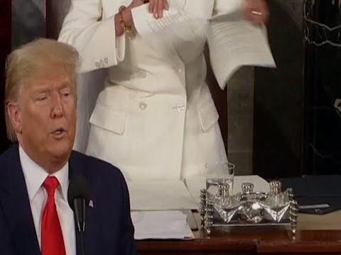 Nancy Pelosi rompe el discurso de Donald Trump