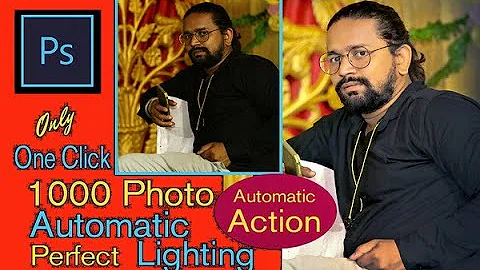 Automatic LIGHT Correction batch Processing with ACTION 1000 Photo in One Click colour Correcting PS