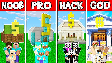Minecraft NOOB vs PRO vs HACKER vs GOD BANK HOUSE CHALLENGE in Minecraft ! AVM SHORTS Animation