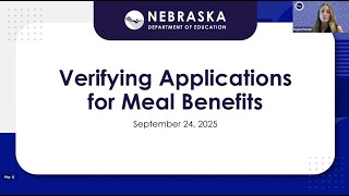 Training for the School Meals Verification Process SY2025-26