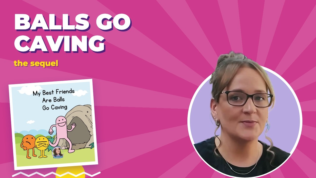 Jen Jenivive reading My Best Friends Are Balls Go Caving