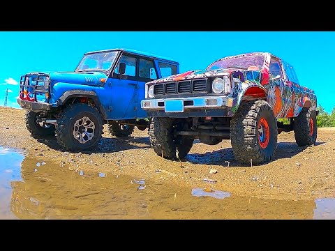 Toyota HiLux and UAZ Hunter Water Racing – Broken RC CARS