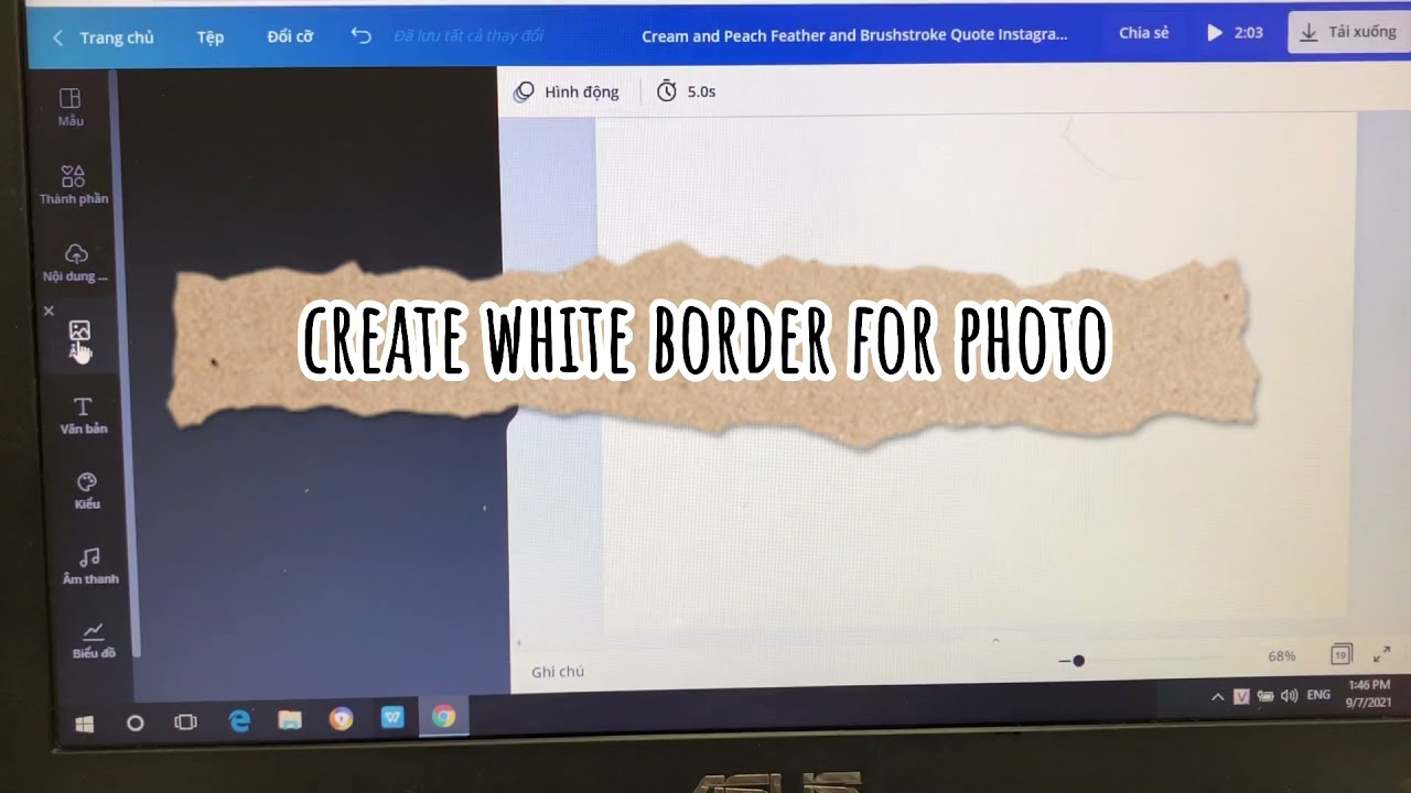 Cách tạo viền trắng cho ảnh trong Canva/ White border... - youtube