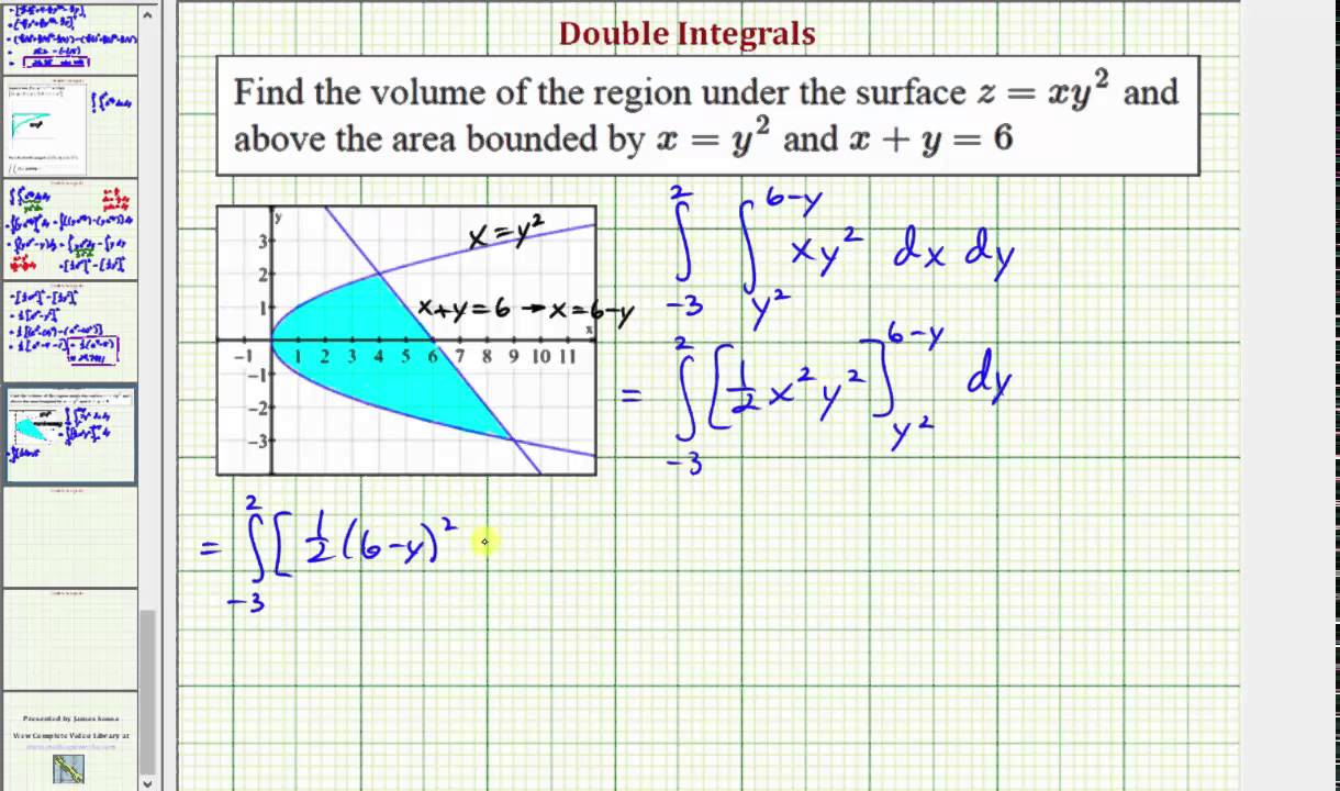 Evaluate A Double Integral Over A General Region F X Y Xy 2 Youtube