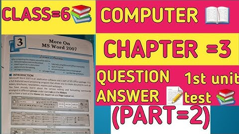 (PART=2) COMPUTER📚 OF CLASS 7 CHAPTER 3 QUESTION ANSWER📝 (1ST UNIT TEST) #Muskankhanofficial3