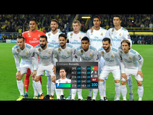 تحميل فريق ريال مدريد طاقتهم 100 لموسم 2018 لعبة Dream League 2018 مع الاطقم الاخيرة خورافي Youtube