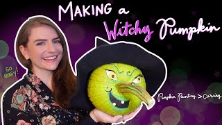 Making a Witchy Pumpkin (No pumpkin carving mess!) | Craft with Me!