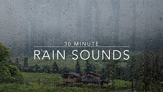 30 Minute Heavy Rain  Short heavy rain on glass  Rain sounds for Sleep