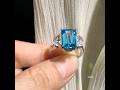 Sayabling 6.55ct Three-stone Emerald Cut Sapphire Ring