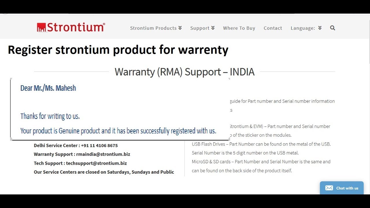 How To Register Strontium Memory Card For Warrantee Claim Warrantee On Strontium Product Youtube