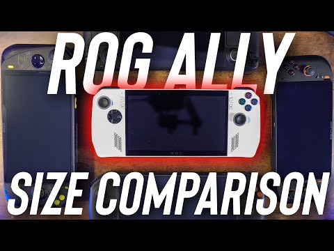 ROG Ally - Size Comparison to Steam Deck, Onexplayer 2, AOK ZOE A1 & Onexplayer Mini