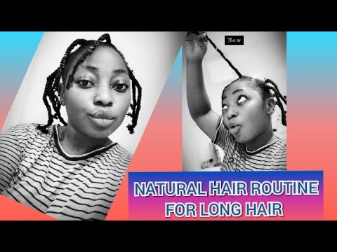 NATURAL HAIR ROUTINE FOR LONG HAIR WITH AFRICAN THREADING METHOD. - YouTube