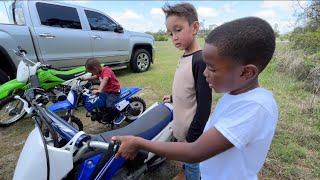 8 YEAR OLD TEACHES HIS FRIEND HOW TO START HIS YAMAHA PW-50 & TTR-110 DIRT-BIKES VLOG😎