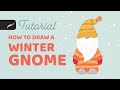 Winter gnome procreate drawing tutorial