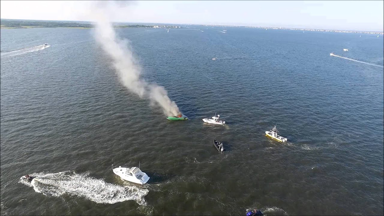 Boat Fire on Barnegat Bay July 25, 2015 YouTube