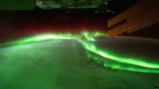 Auroras on Earth seen from the ISS in Orbit