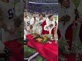 Defense celebrating the Christmas win with Tomahawk steaks 🤣