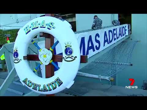 royal australian navy fleet LHD Adelaide loads for Rimpac, IPE18