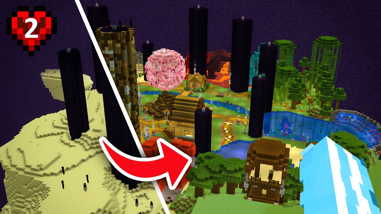 I Transformed WHOLE END in Minecraft Hardcore - YouTube