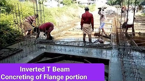Inverted T beam (Strip Footing) Foundation -concreting(R.C.C- 1:1.5:3),Concreting of Flange-INV. T