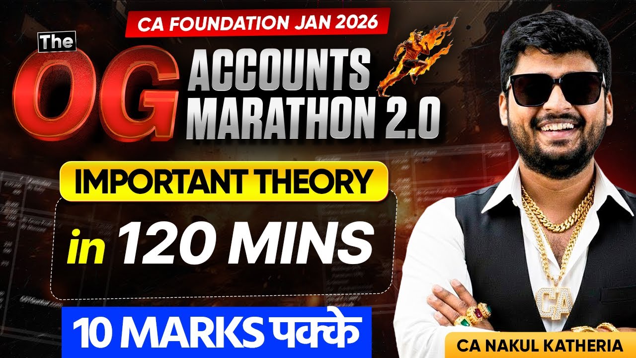 Accounts Important Theory in 120 Mins | CA Foundation Jan 26 Exam Marathon | CA Nakul Katheria