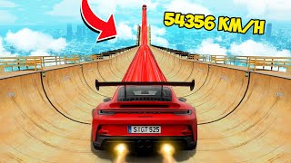 NO BRAKES DOWN THE MEGA SPRING RAIL IN GTA 5 - EXPERIMENT IN GTA 5