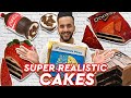 REAL vs FAKE CAKES !! *CUTTING SUPER REALISTC CAKES*