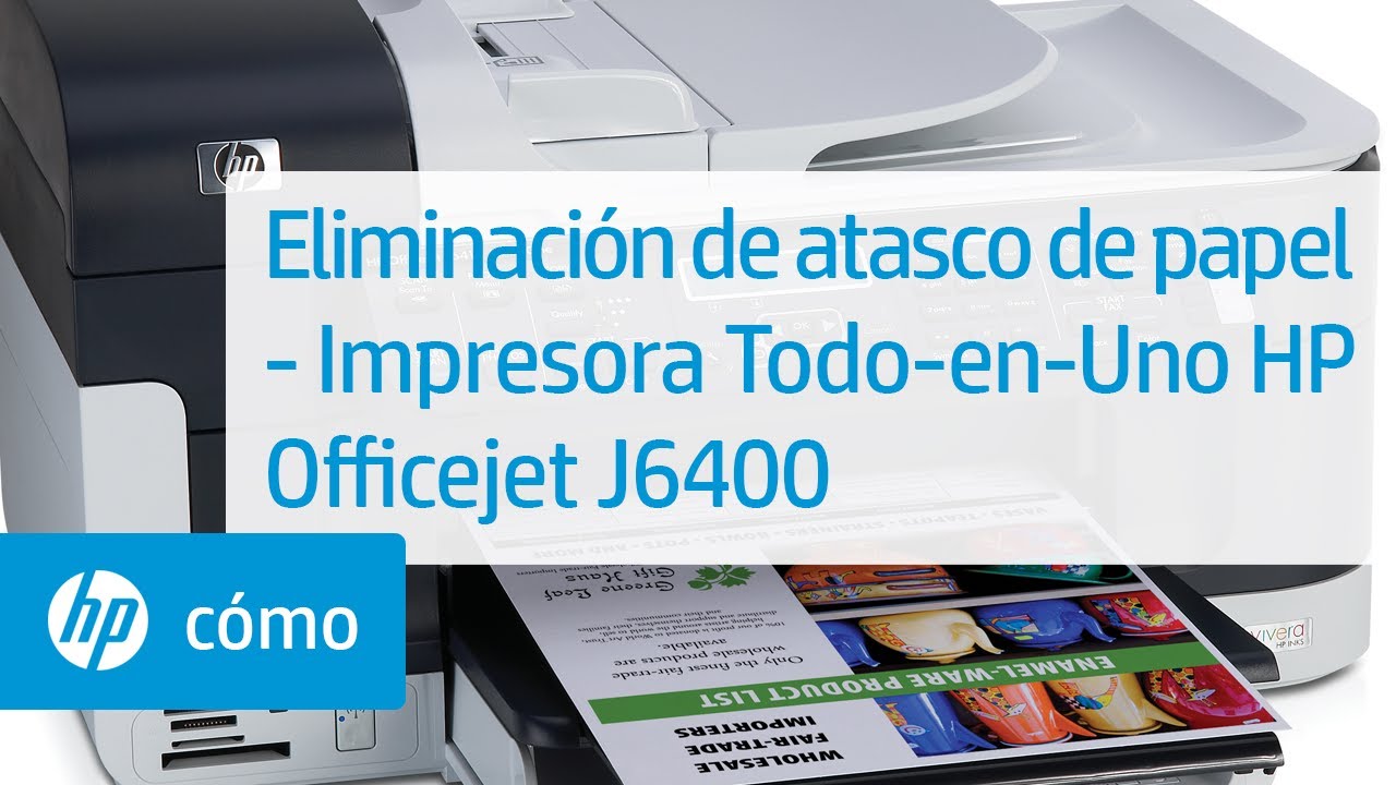 Eliminación de atasco de papel - Impresora Todo-en-Uno HP Officejet J6400 -  YouTube