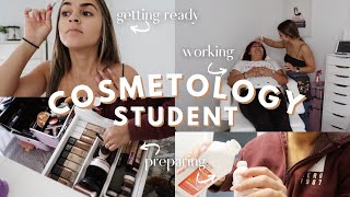 DAY IN THE LIFE | taking clients at home, cosmetology school