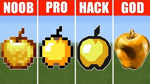 NOOB vs PRO vs HACKER vs GOD Minecraft Pixel Art Golden Apple