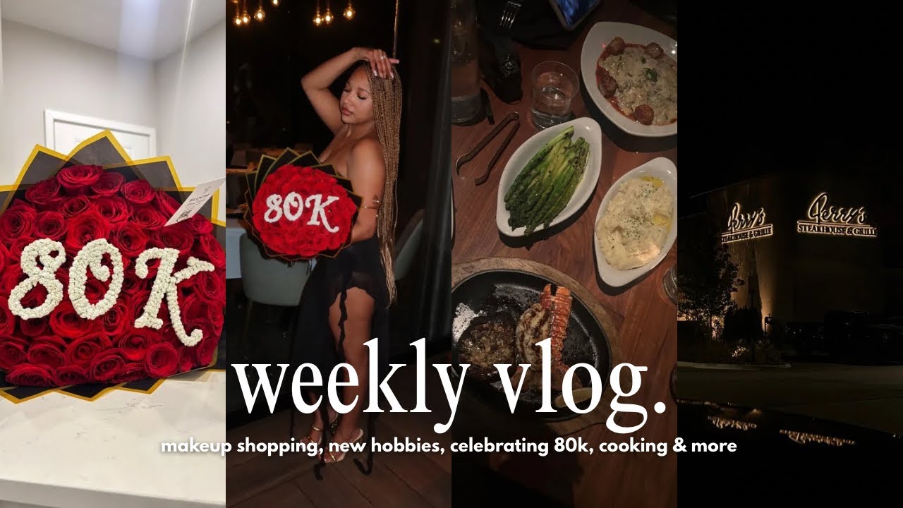 еженедельный видеоблог ♡ Празднование 80 тысяч, покупка косметики, новые хобби, девичник и многое...