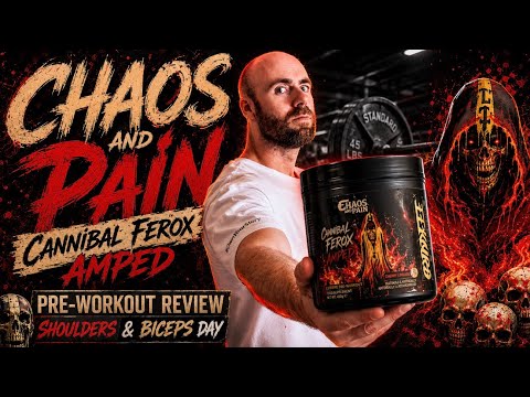 Day In The Life Of Chaos & Pain Cannibal Ferox Amped Pre Review + Shoulders & Bicep Workout ⚠️