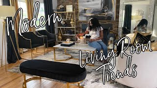 NEW!! MUST SEE**HOW TO DECORATE A MODERN LIVING ROOM BLACK&GOLD/ DECORATING IDEAS/ HOME DECOR TRENDS